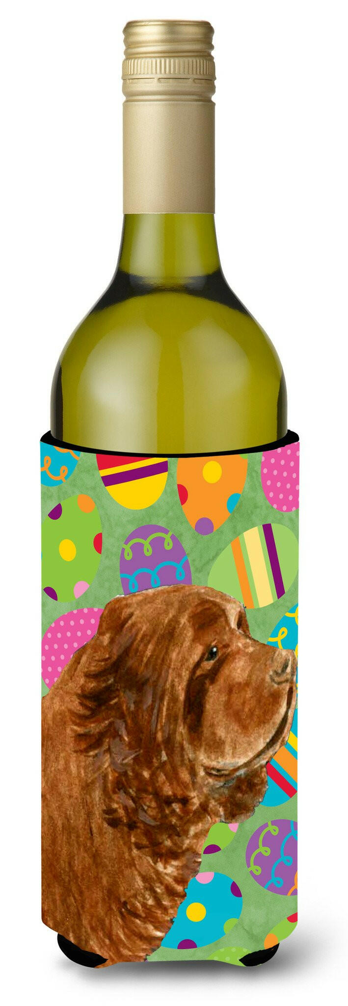 Sussex Spaniel Easter Eggtravaganza Wine Bottle Beverage Insulator Beverage Insulator Hugger by Caroline's Treasures