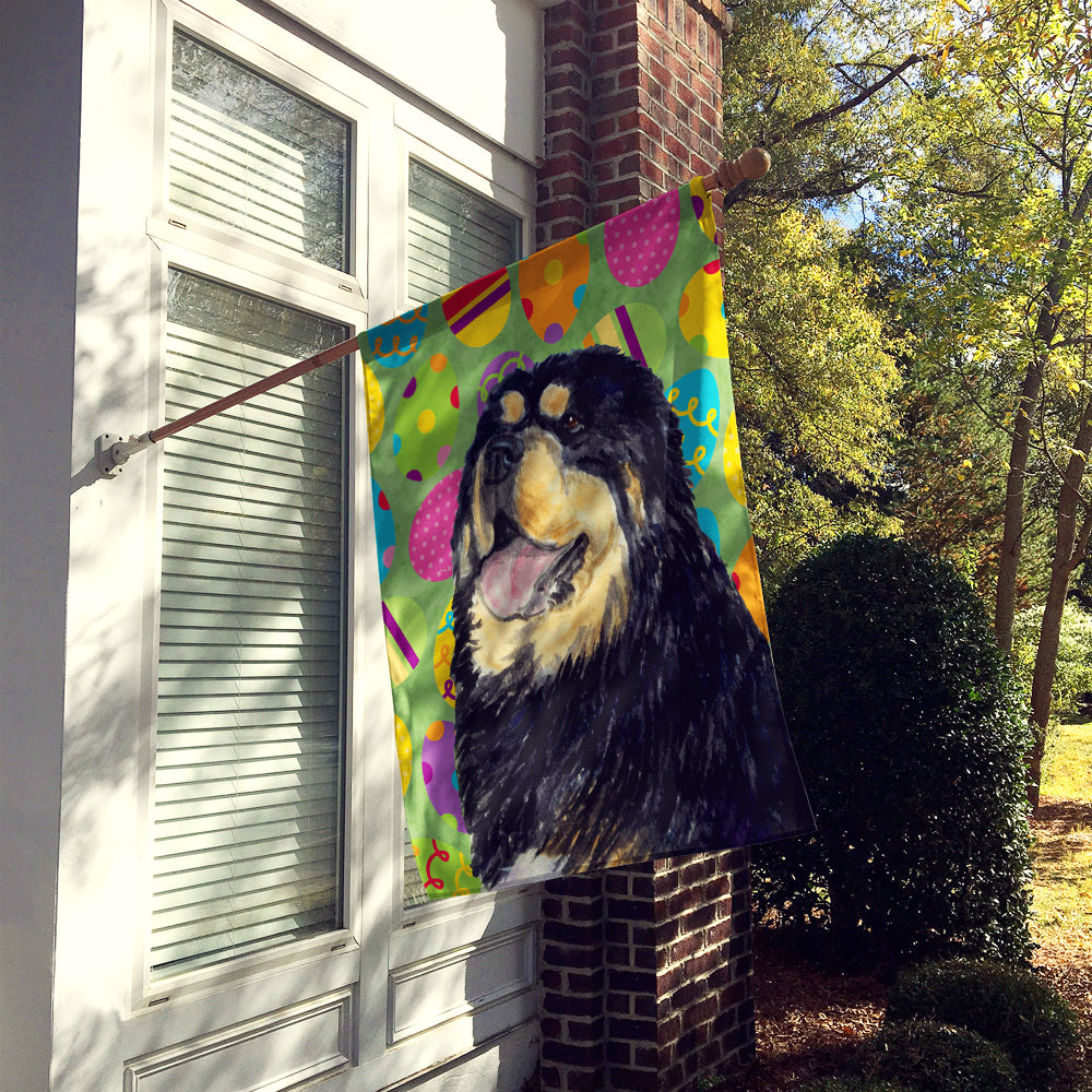 Tibetan Mastiff Easter Eggtravaganza Flag Canvas House Size  the-store.com.