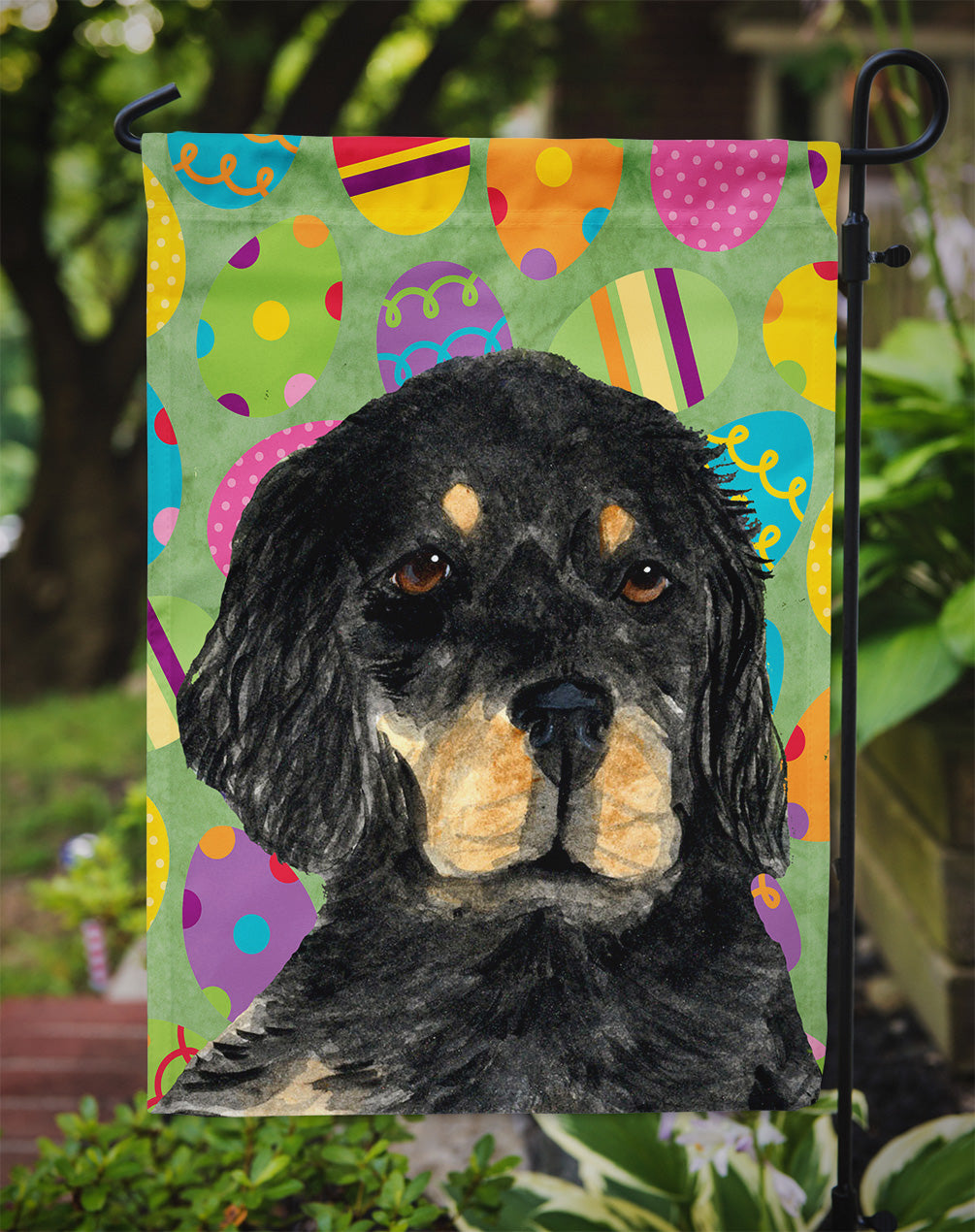 Gordon Setter Easter Eggtravaganza Flag Garden Size  the-store.com.