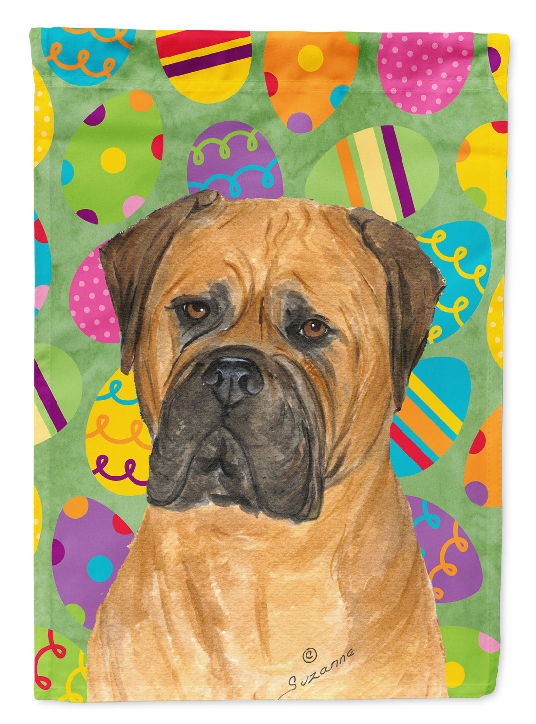 Bullmastiff Easter Eggtravaganza Flag Garden Size  the-store.com.