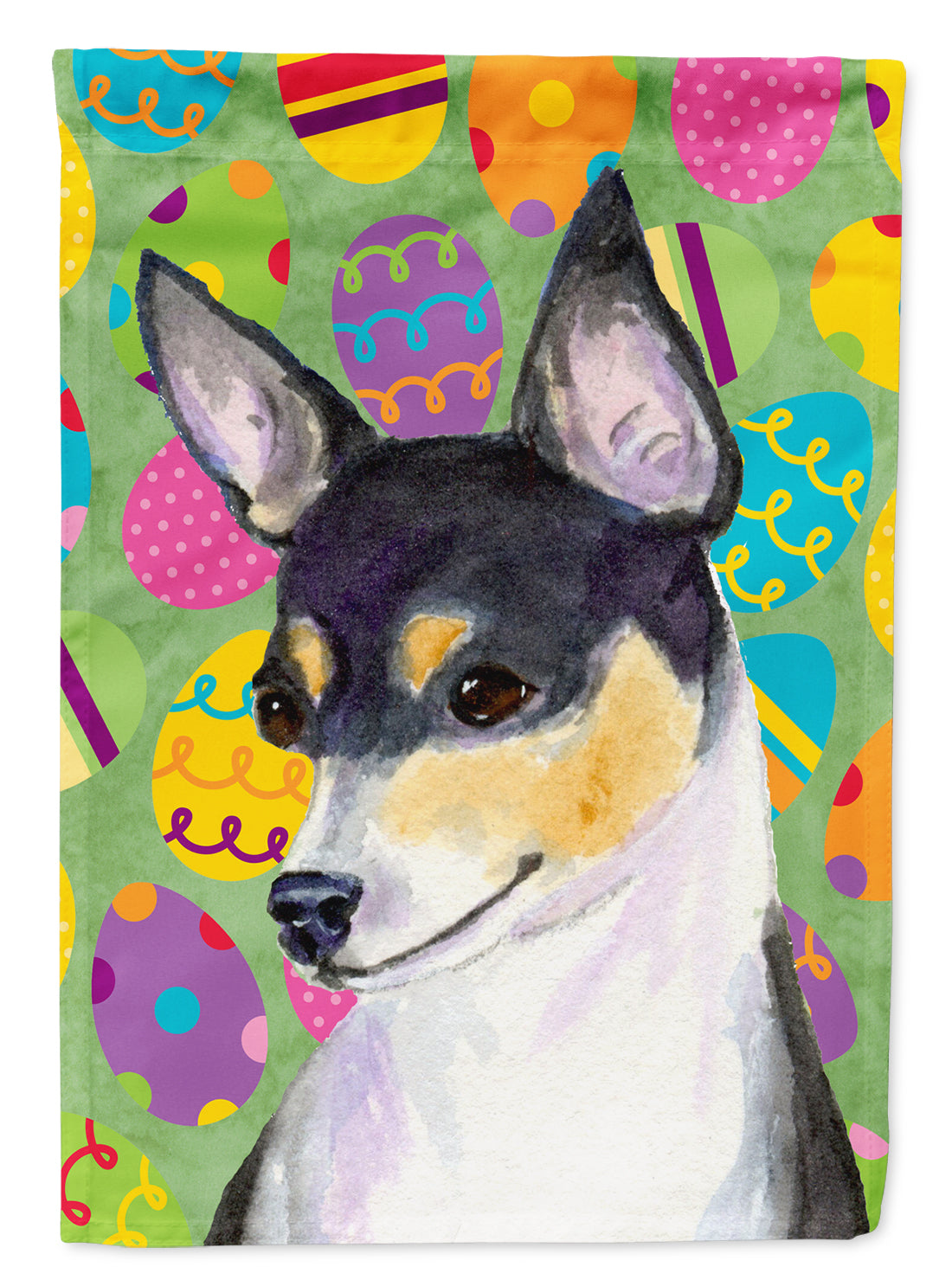 Chihuahua Easter Eggtravaganza Flag Canvas House Size  the-store.com.