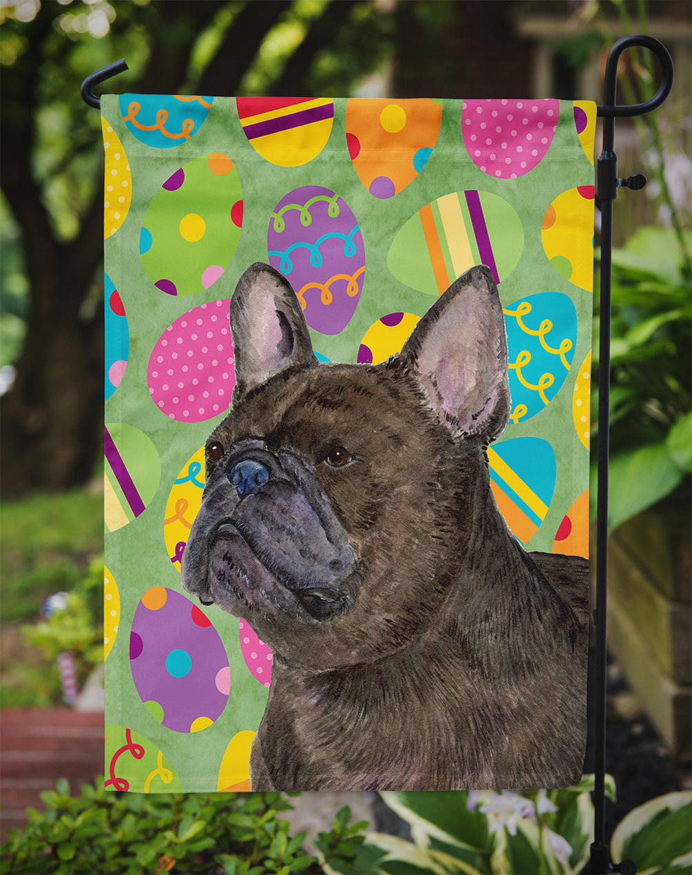 French Bulldog Easter Eggtravaganza Flag Garden Size  the-store.com.