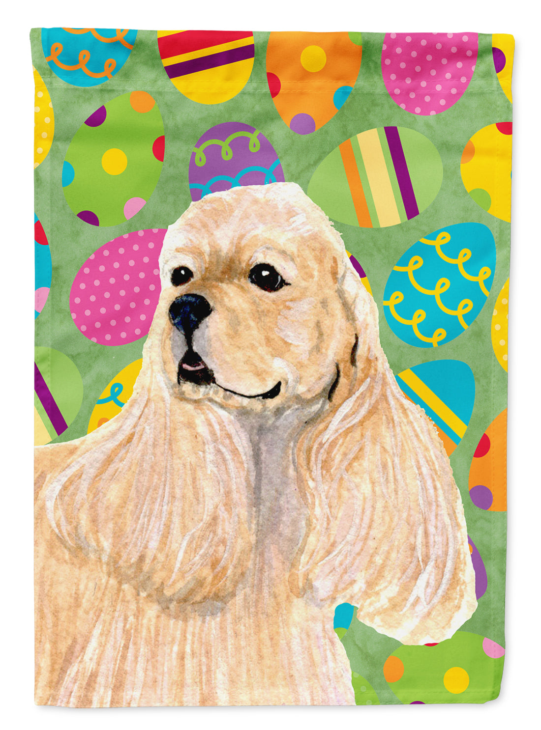 Cocker Spaniel Easter Eggtravaganza Flag Canvas House Size  the-store.com.