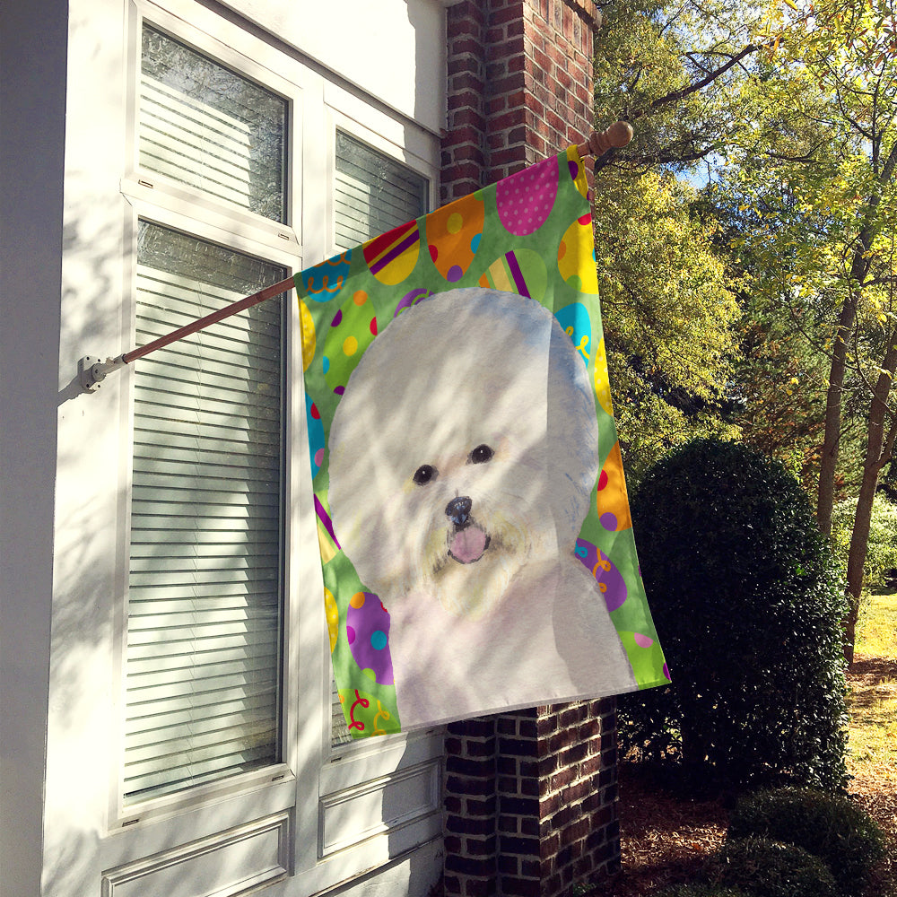 Bichon Frise Easter Eggtravaganza Flag Canvas House Size  the-store.com.