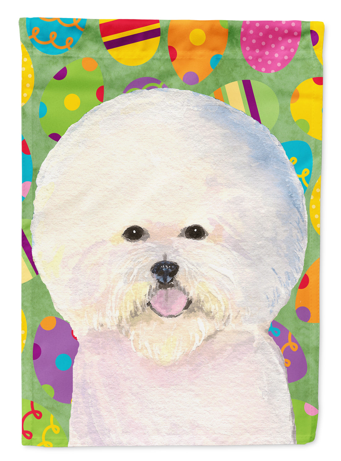 Bichon Frise Easter Eggtravaganza Flag Garden Size  the-store.com.