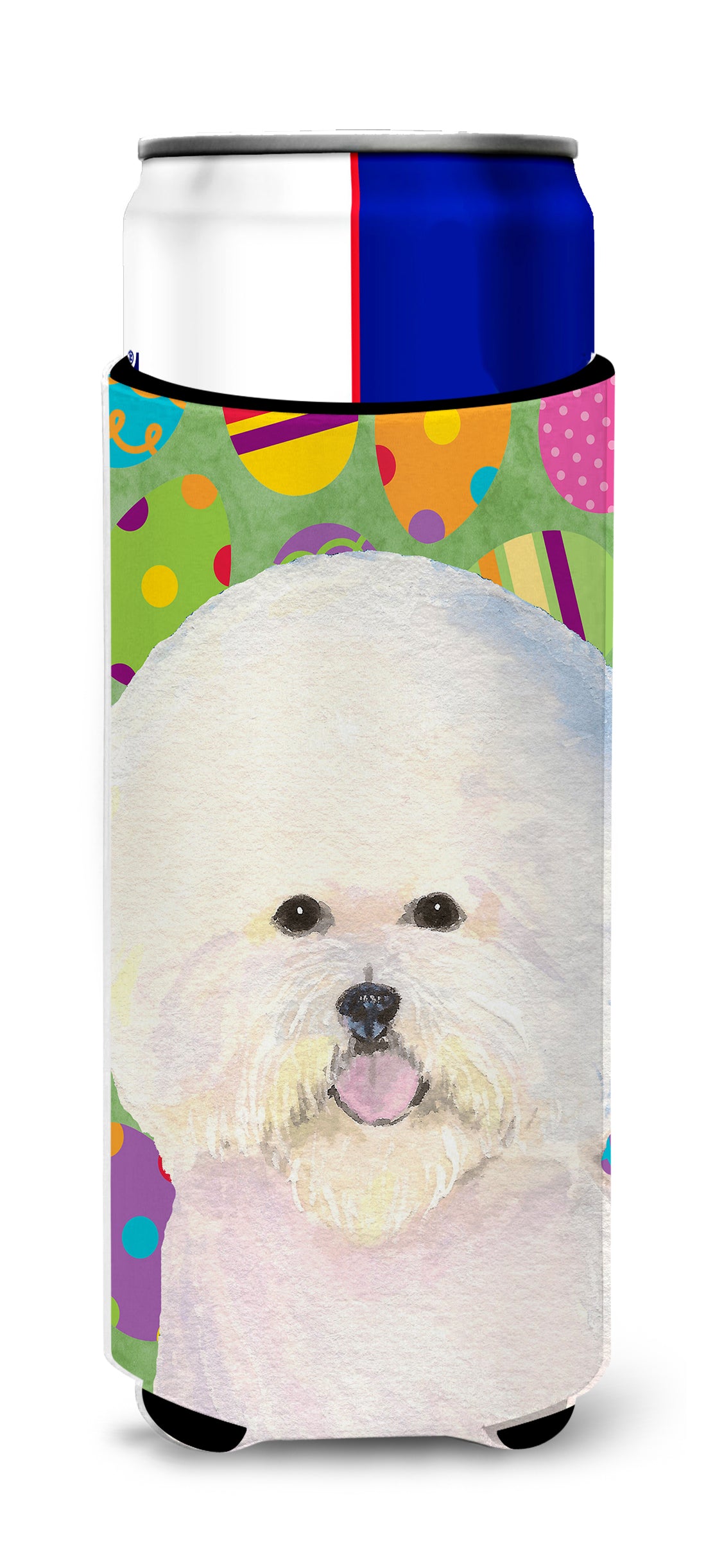 Bichon Frise Easter Eggtravaganza Ultra Beverage Insulators for slim cans SS4871MUK.