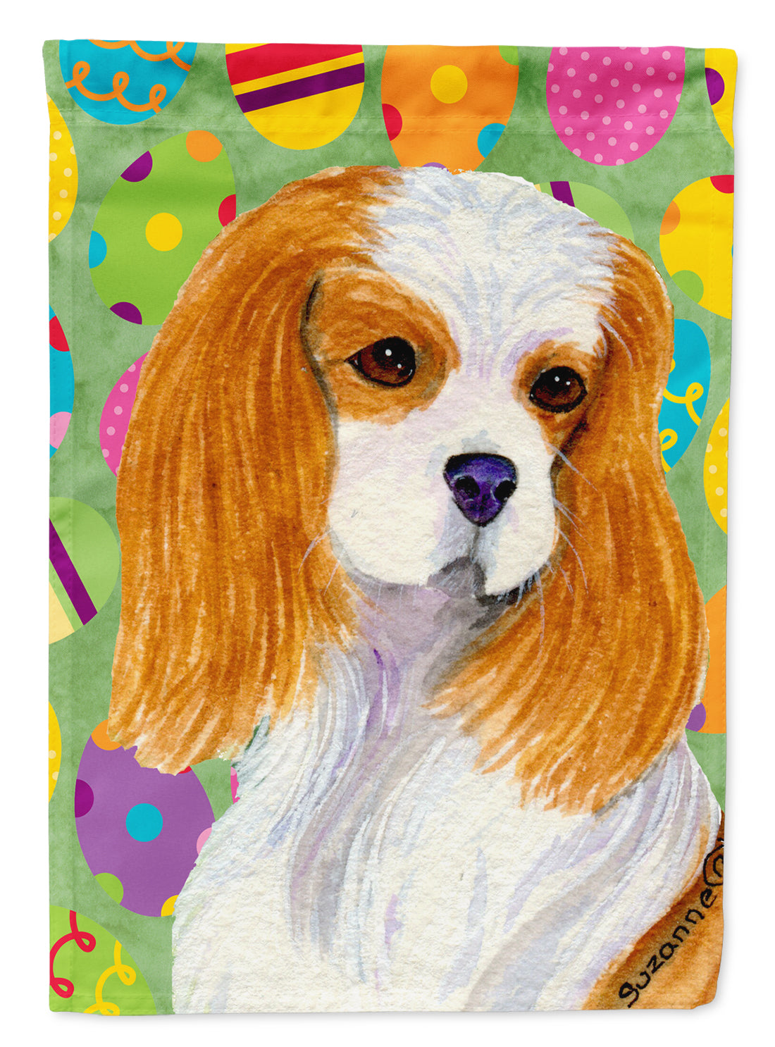 Cavalier Spaniel Easter Eggtravaganza Flag Garden Size  the-store.com.