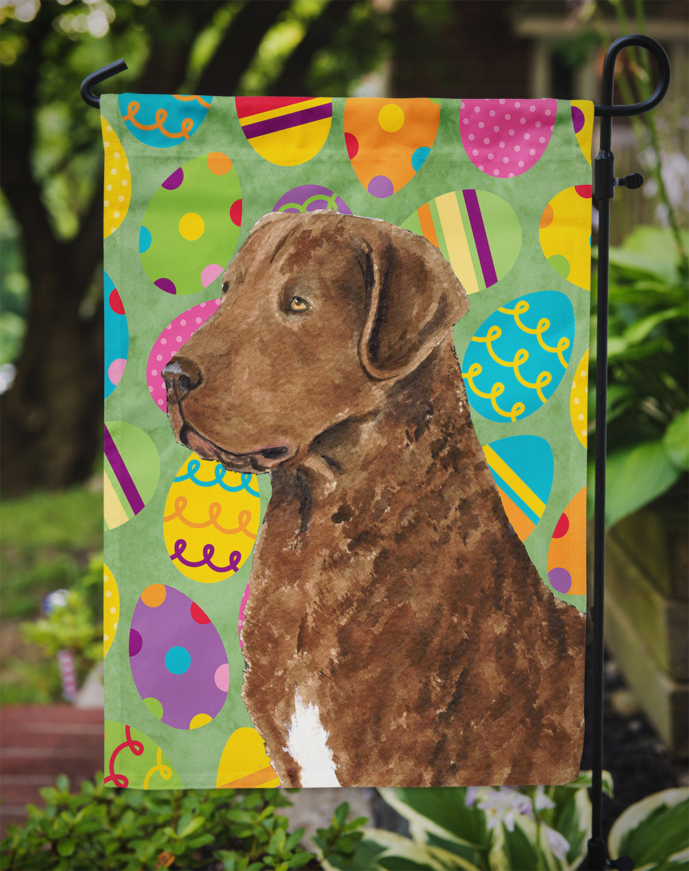 Chesapeake Bay Retriever Easter Eggtravaganza Flag Garden Size  the-store.com.