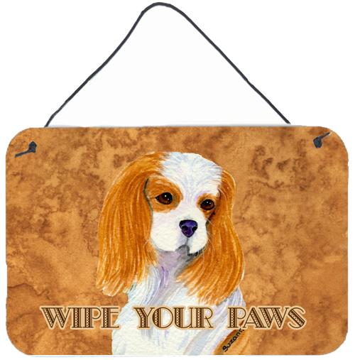 Blenheim Cavalier Spaniel Wipe your Paws Wall or Door Hanging Prints by Caroline&#39;s Treasures