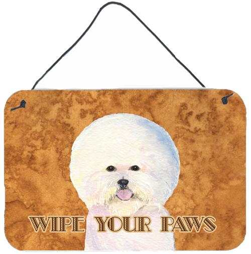 Bichon Frise Wipe your Paws Aluminium Metal Wall or Door Hanging Prints by Caroline&#39;s Treasures