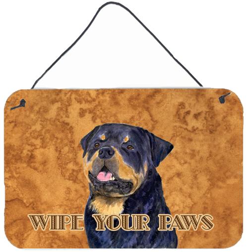 Rottweiler Wipe your Paws Aluminium Metal Wall or Door Hanging Prints by Caroline's Treasures