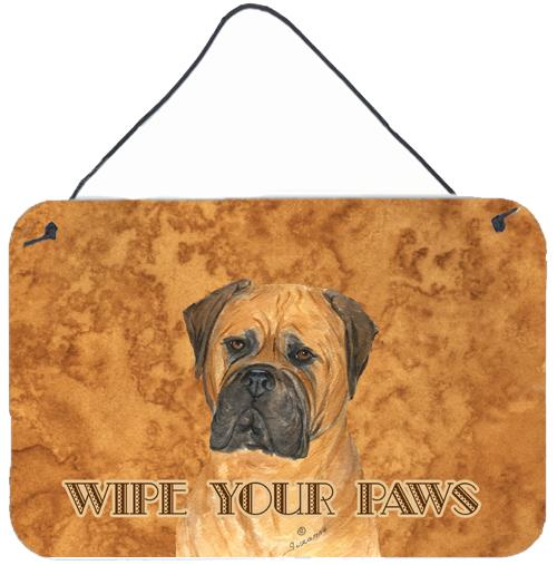 Bullmastiff Wipe your Paws Aluminium Metal Wall or Door Hanging Prints by Caroline's Treasures