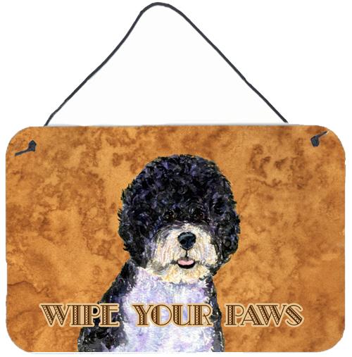 Portuguese Water Dog Wipe your Paws Aluminium Metal Wall or Door Hanging Prints by Caroline's Treasures