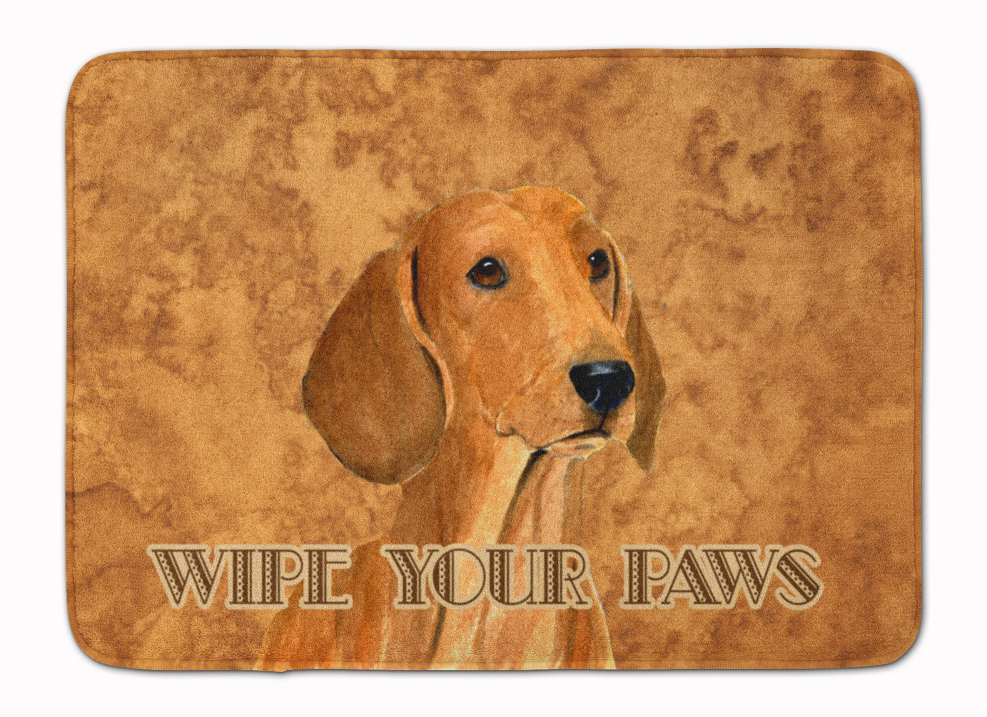 Red Dachshund Wipe your Paws Machine Washable Memory Foam Mat SS4895RUG - the-store.com