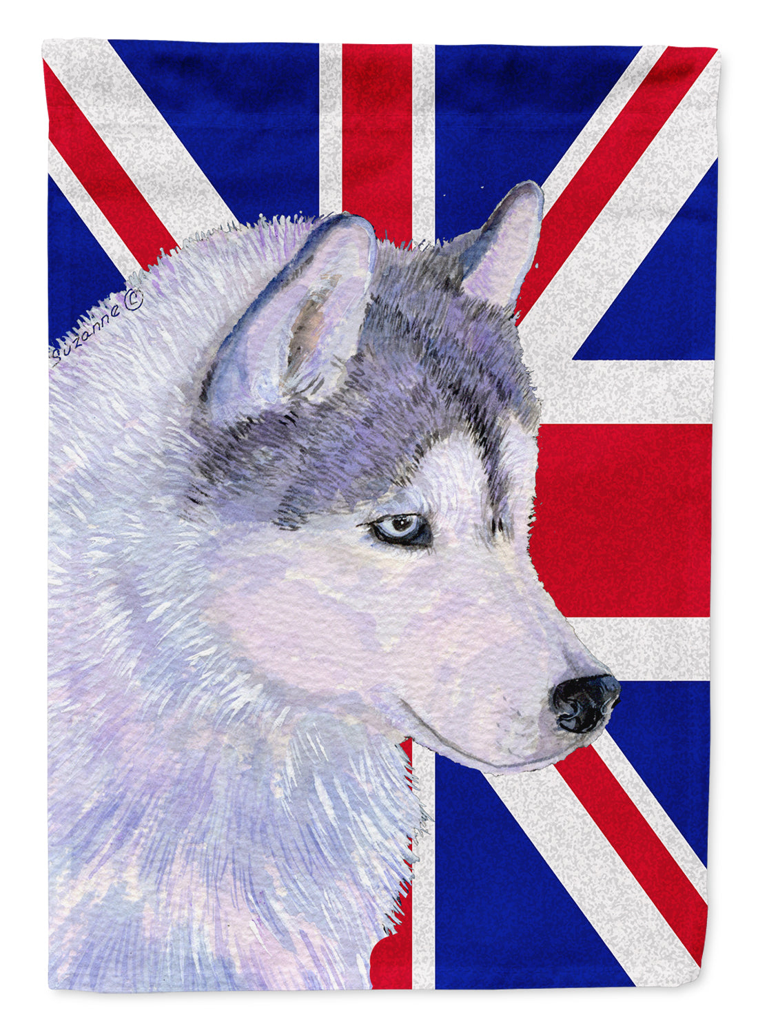 Siberian Husky with English Union Jack British Flag Flag Garden Size SS4906GF  the-store.com.