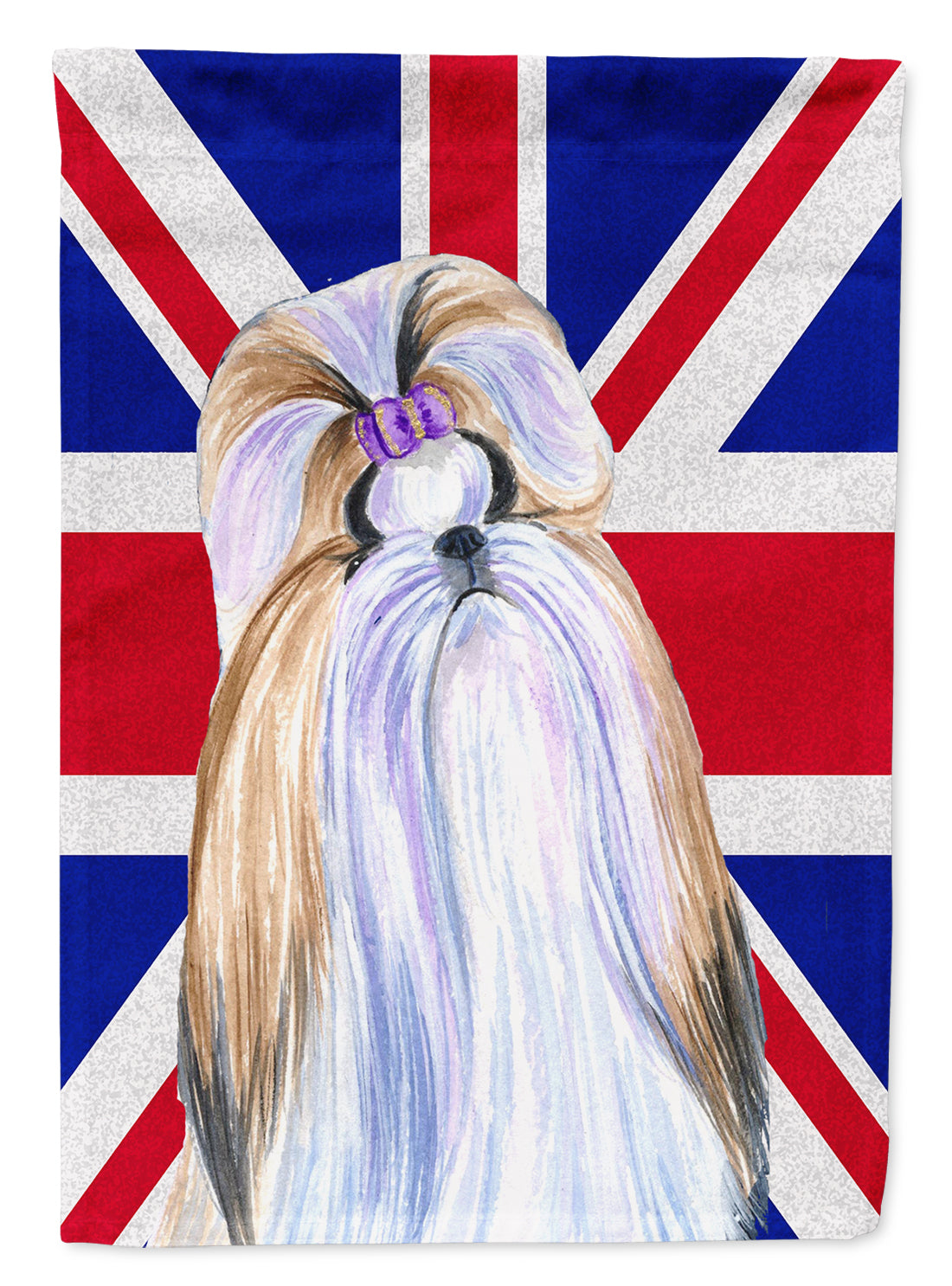 Shih Tzu with English Union Jack British Flag Flag Garden Size SS4907GF  the-store.com.