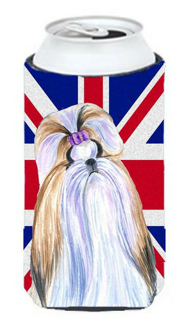 Shih Tzu with English Union Jack British Flag Tall Boy Beverage Insulator Hugger SS4907TBC by Caroline's Treasures