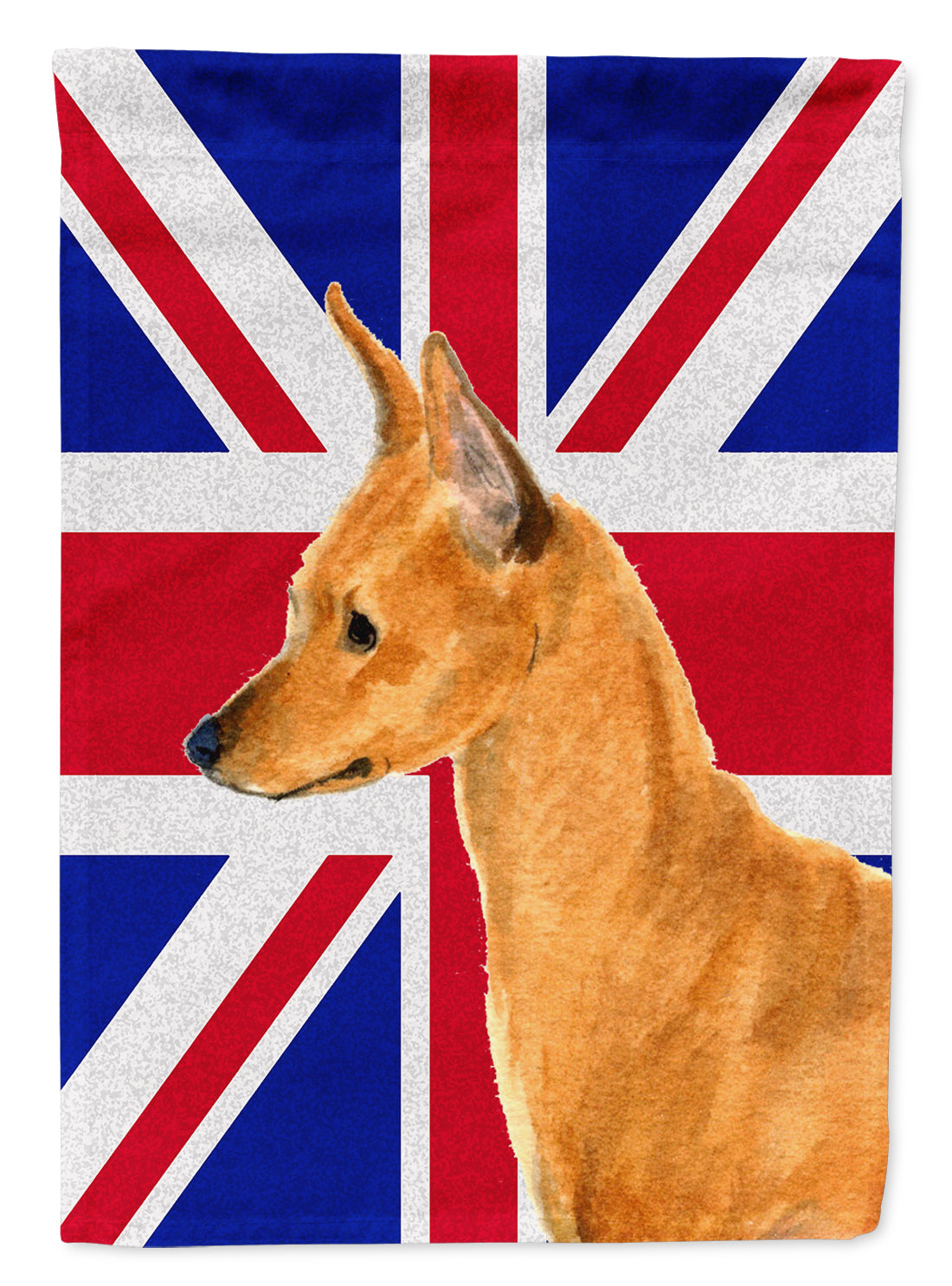 Min Pin with English Union Jack British Flag Flag Garden Size SS4908GF  the-store.com.