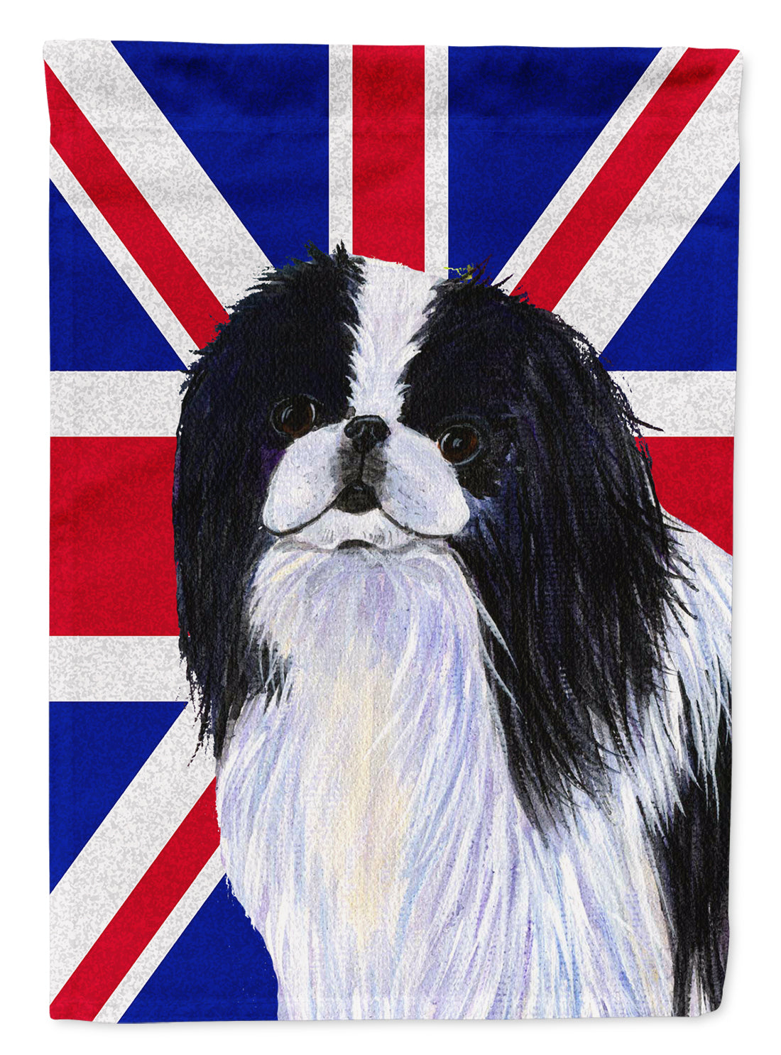 Japanese Chin with English Union Jack British Flag Flag Canvas House Size SS4909CHF  the-store.com.