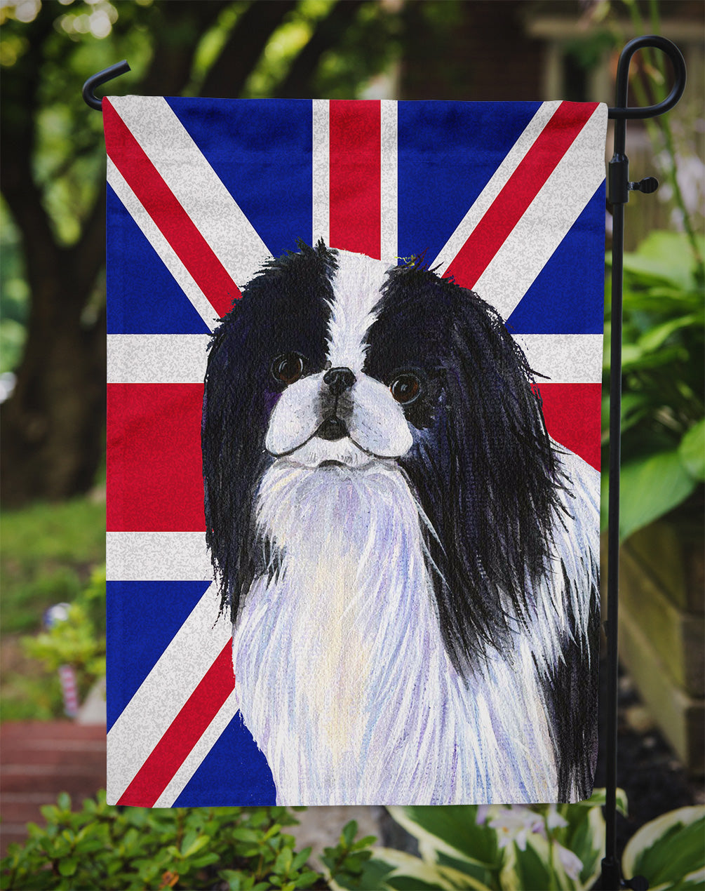 Japanese Chin with English Union Jack British Flag Flag Garden Size SS4909GF  the-store.com.