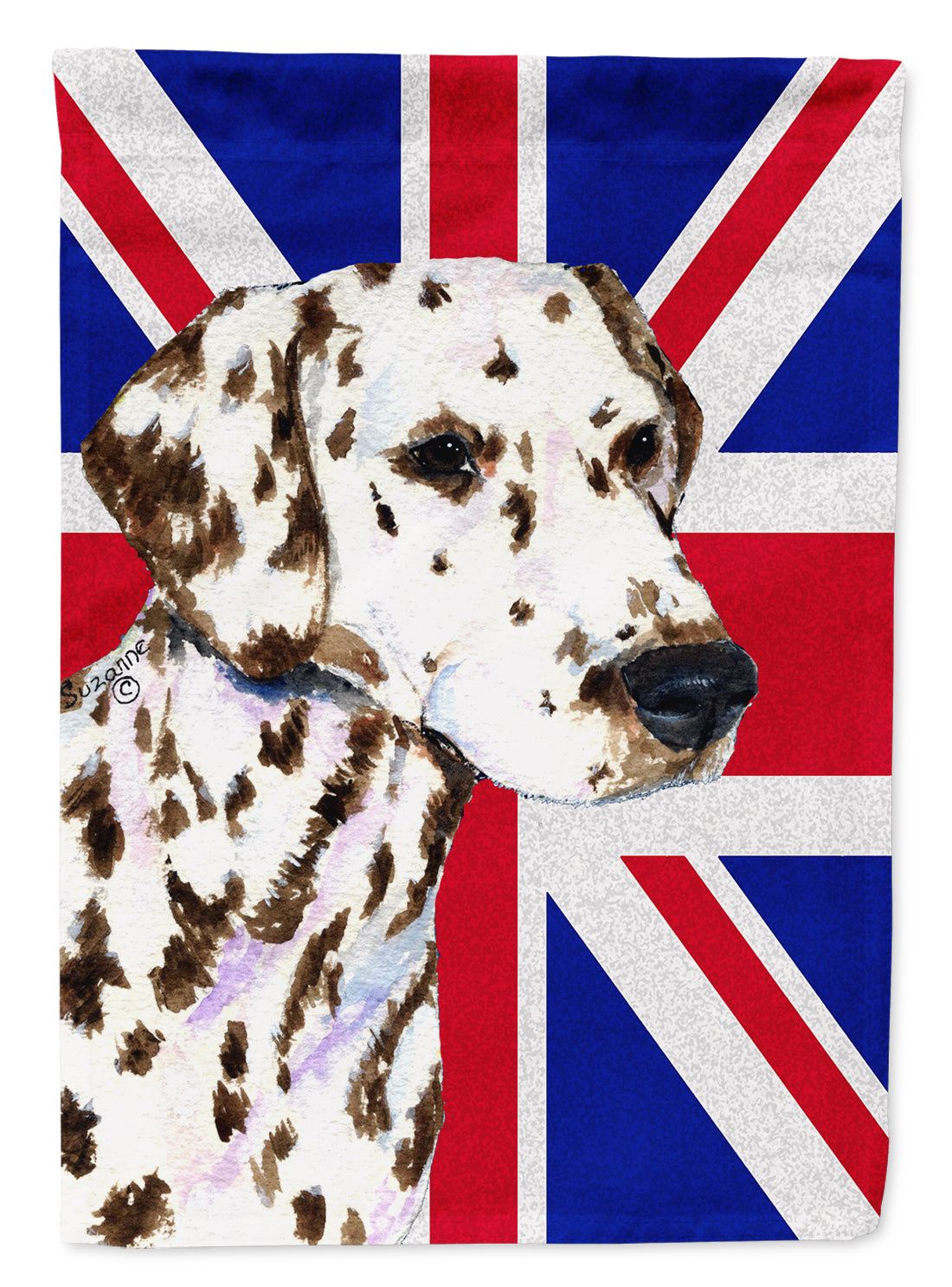 Dalmatian with English Union Jack British Flag Flag Garden Size  the-store.com.