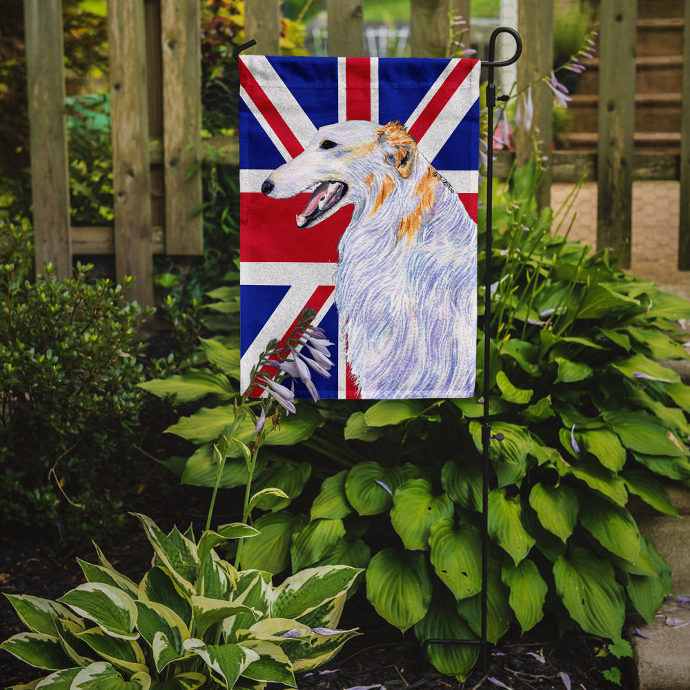 Borzoi with English Union Jack British Flag Flag Garden Size SS4917GF  the-store.com.