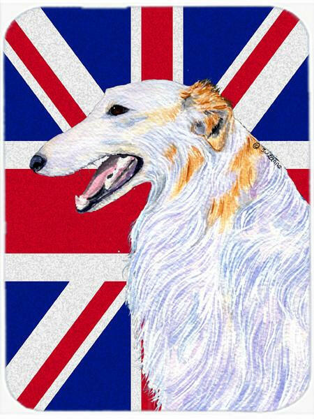 Borzoi with English Union Jack British Flag Glass Cutting Board Large Size SS4917LCB by Caroline's Treasures