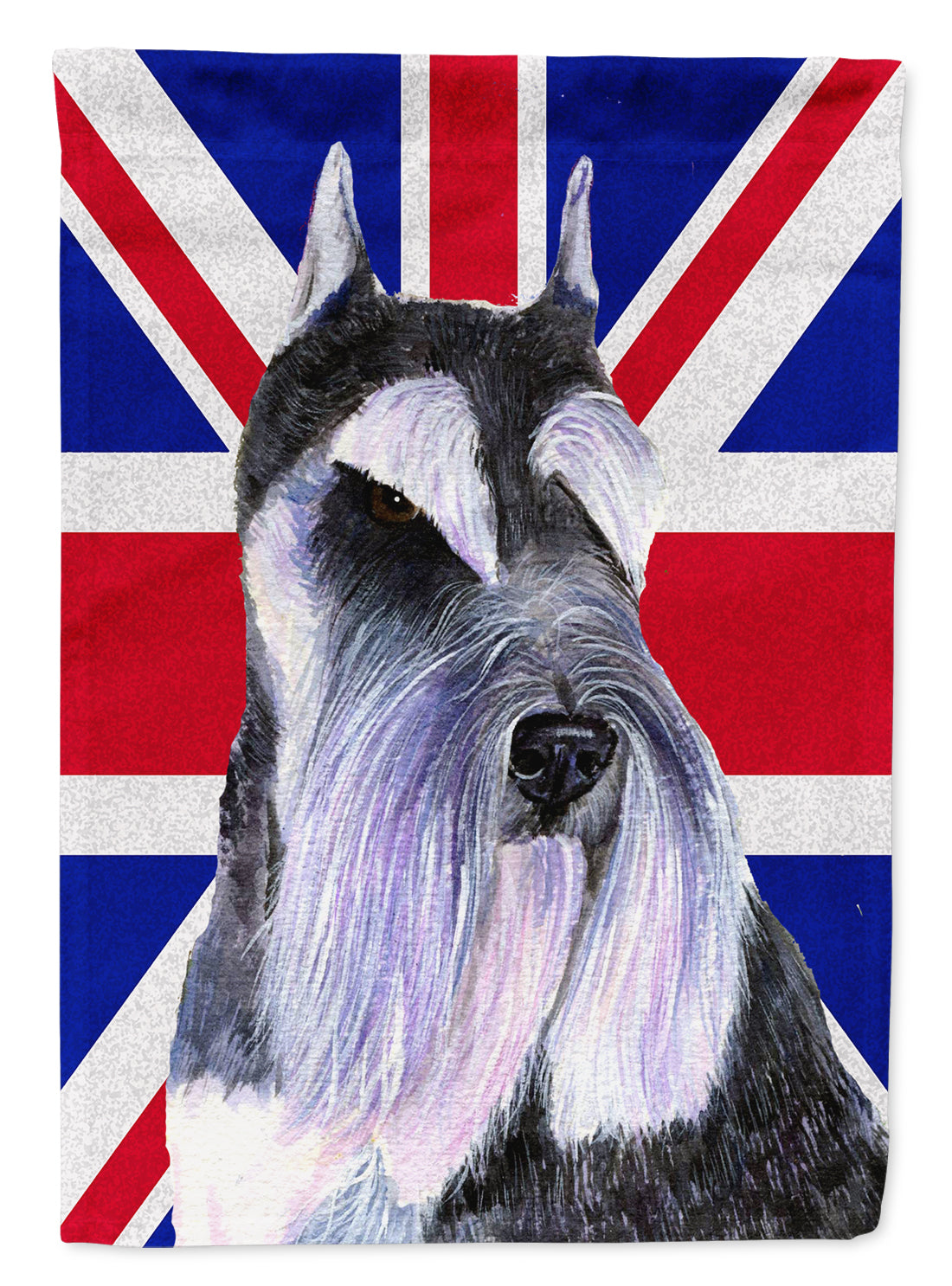 Schnauzer with English Union Jack British Flag Flag Garden Size  the-store.com.