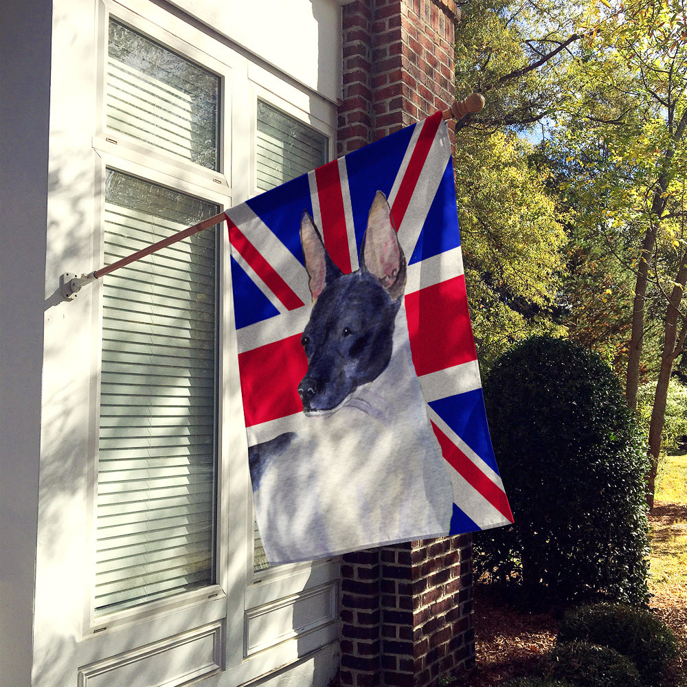 Rat Terrier with English Union Jack British Flag Flag Canvas House Size SS4922CHF  the-store.com.