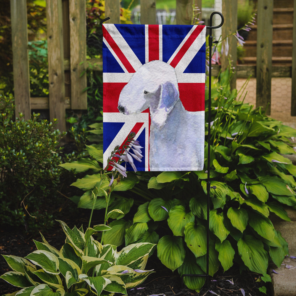 Bedlington Terrier with English Union Jack British Flag Flag Garden Size SS4925GF  the-store.com.