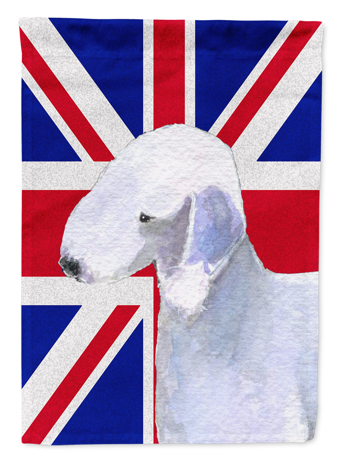 Bedlington Terrier with English Union Jack British Flag Flag Garden Size SS4925GF  the-store.com.