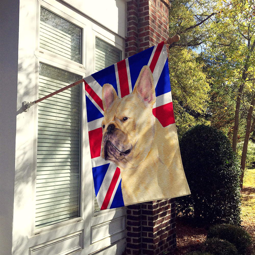 French Bulldog with English Union Jack British Flag Flag Canvas House Size SS4927CHF  the-store.com.