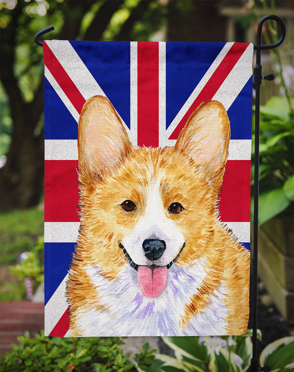 Corgi with English Union Jack British Flag Flag Garden Size SS4928GF  the-store.com.