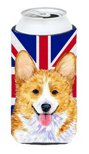 Corgi with English Union Jack British Flag Tall Boy Beverage Insulator Hugger SS4928TBC by Caroline's Treasures