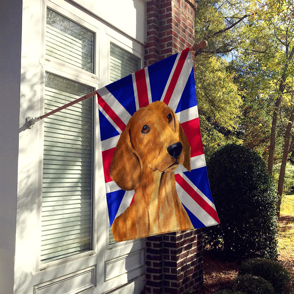 Dachshund with English Union Jack British Flag Flag Canvas House Size SS4929CHF  the-store.com.