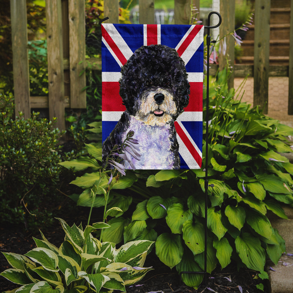 Portuguese Water Dog with English Union Jack British Flag Flag Garden Size  the-store.com.