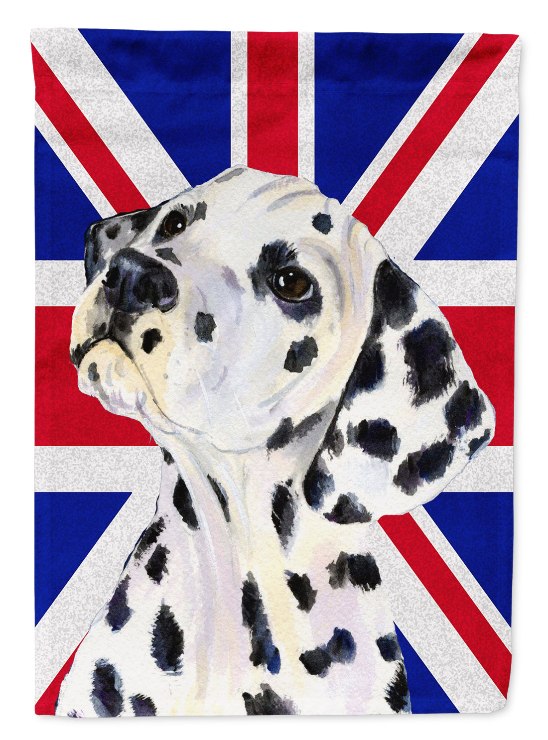 Dalmatian with English Union Jack British Flag Flag Canvas House Size SS4934CHF  the-store.com.