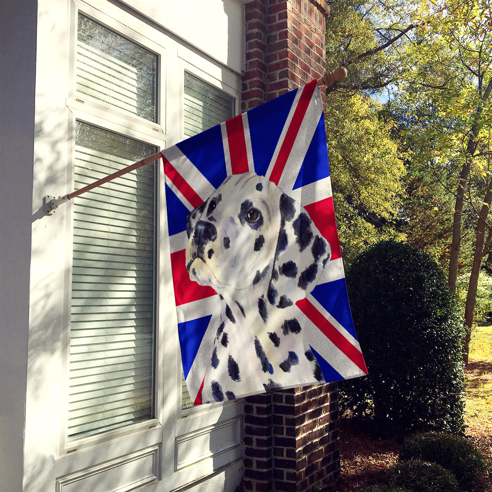 Dalmatian with English Union Jack British Flag Flag Canvas House Size SS4934CHF  the-store.com.