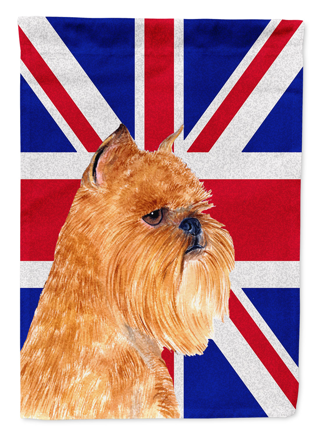 Brussels Griffon with English Union Jack British Flag Flag Garden Size  the-store.com.