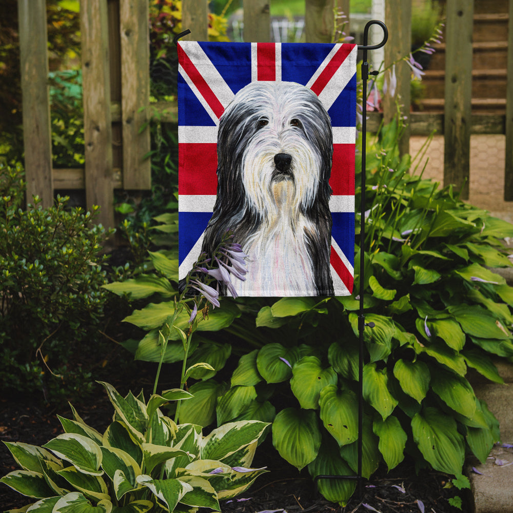 Bearded Collie with English Union Jack British Flag Flag Garden Size  the-store.com.