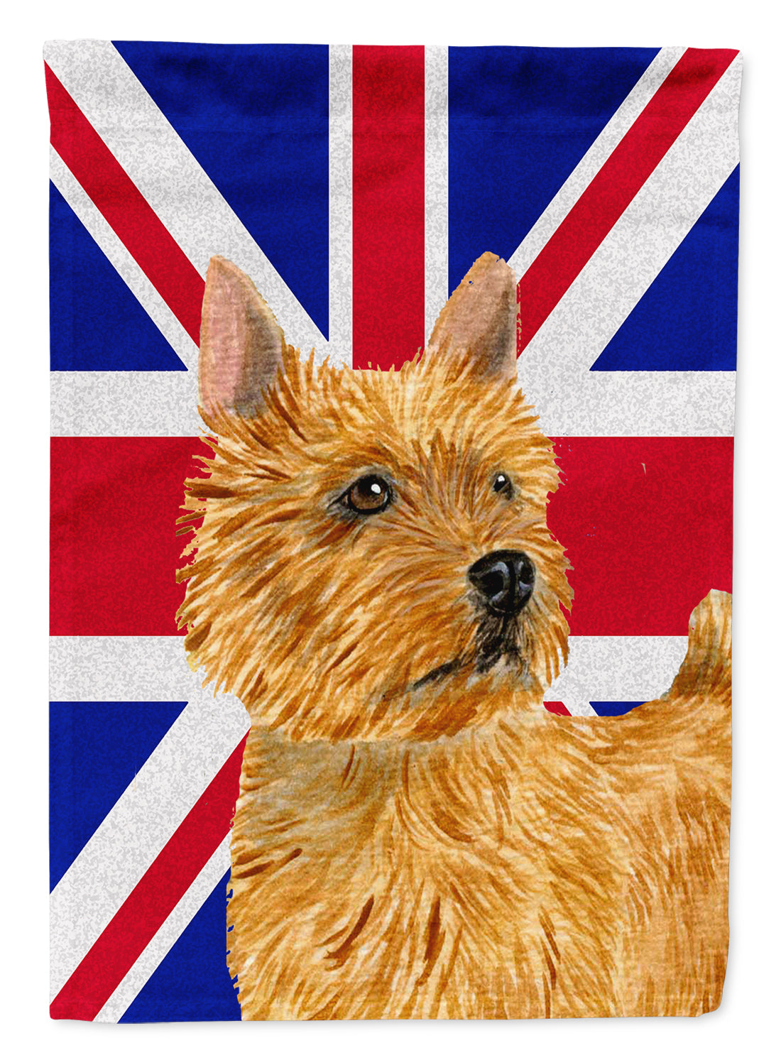 Norwich Terrier with English Union Jack British Flag Flag Canvas House Size SS4941CHF  the-store.com.