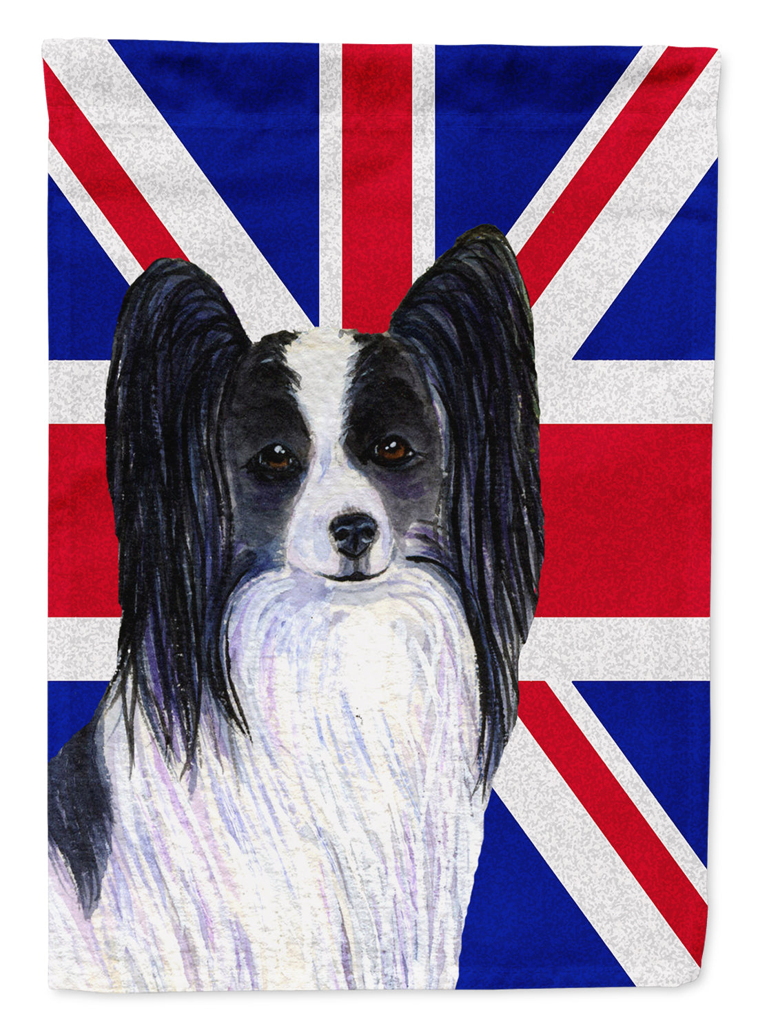 Papillon with English Union Jack British Flag Flag Garden Size  the-store.com.