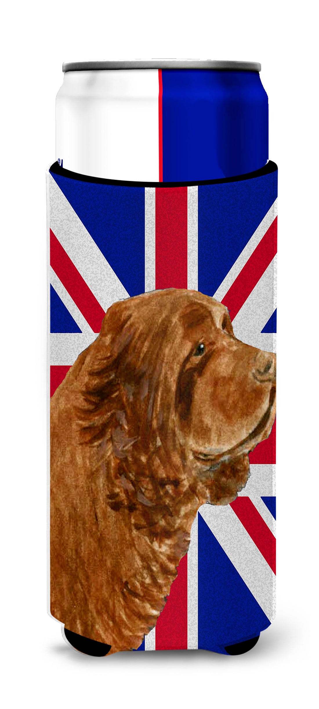 Sussex Spaniel with English Union Jack British Flag Ultra Beverage Insulators for slim cans SS4952MUK.