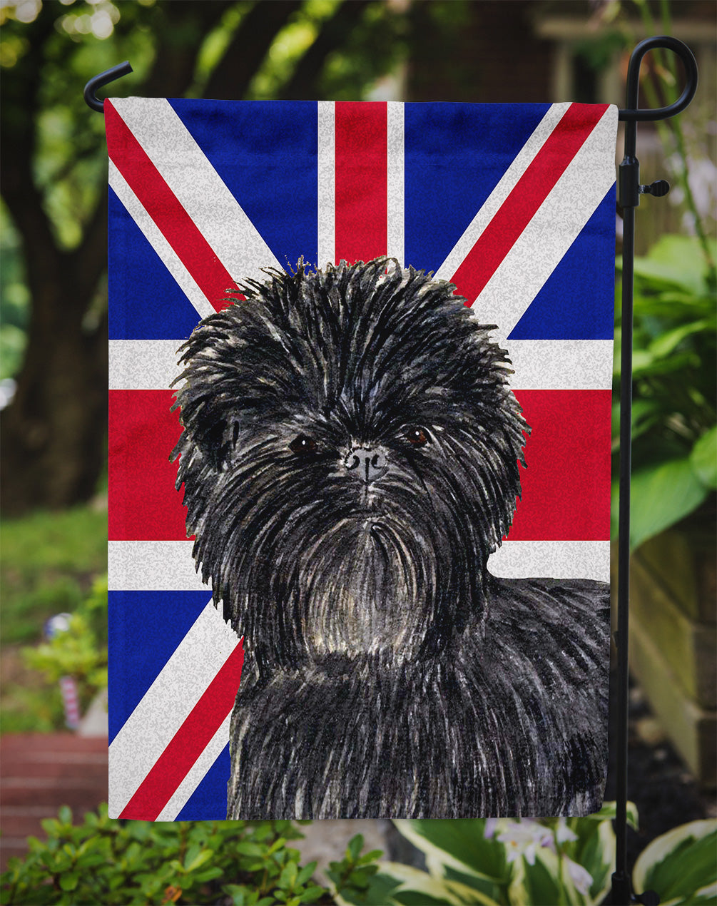 Affenpinscher with English Union Jack British Flag Flag Garden Size SS4953GF  the-store.com.