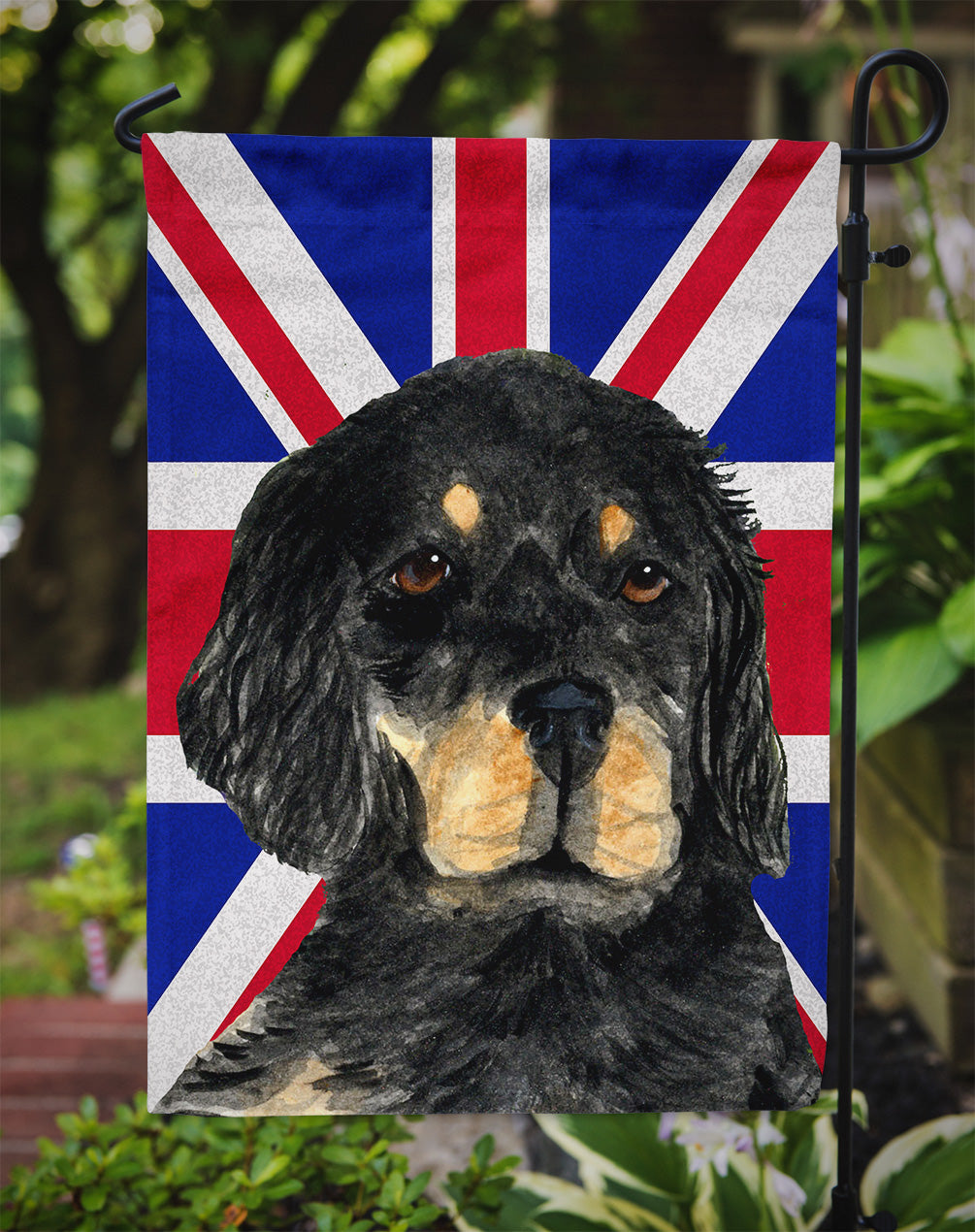 Gordon Setter with English Union Jack British Flag Flag Garden Size SS4957GF  the-store.com.