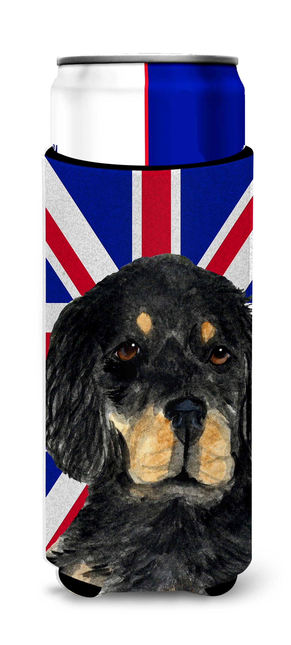 Gordon Setter with English Union Jack British Flag Ultra Beverage Insulators for slim cans SS4957MUK.