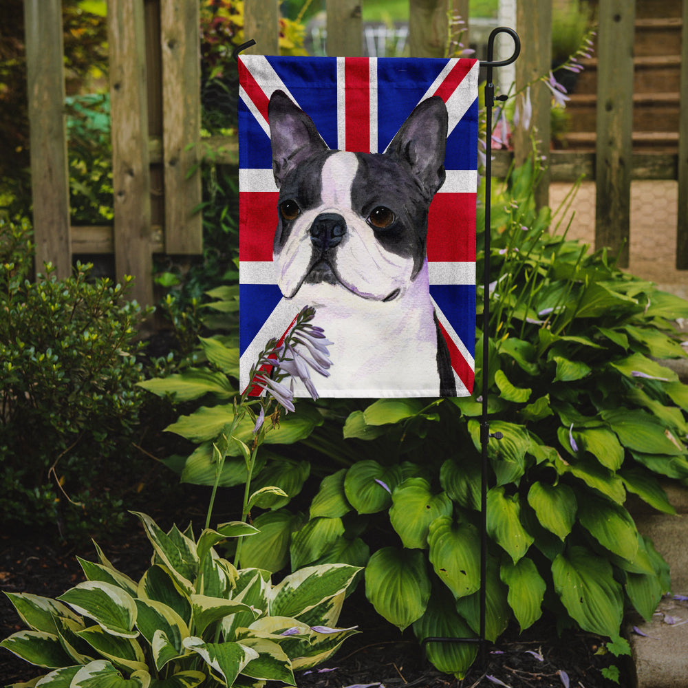 Boston Terrier with English Union Jack British Flag Flag Garden Size  the-store.com.