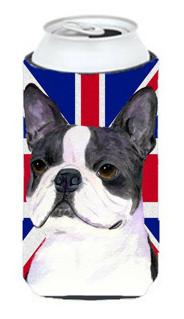 Boston Terrier with English Union Jack British Flag Tall Boy Beverage Insulator Hugger SS4958TBC by Caroline's Treasures