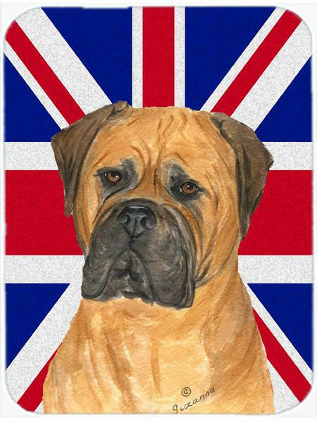 Bullmastiff with English Union Jack British Flag Glass Cutting Board Large Size SS4959LCB by Caroline's Treasures