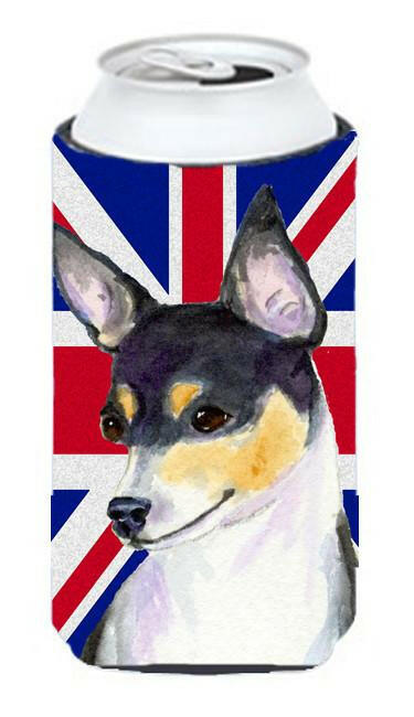 Rat Terrier with English Union Jack British Flag Tall Boy Beverage Insulator Hugger SS4960TBC by Caroline's Treasures